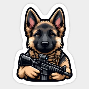 Tactical German Shepard Puppy Sticker